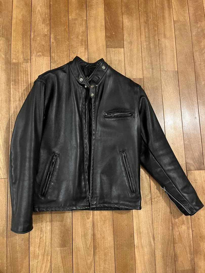 40サイズschottシングルライダースレザージャケット Schott シングル