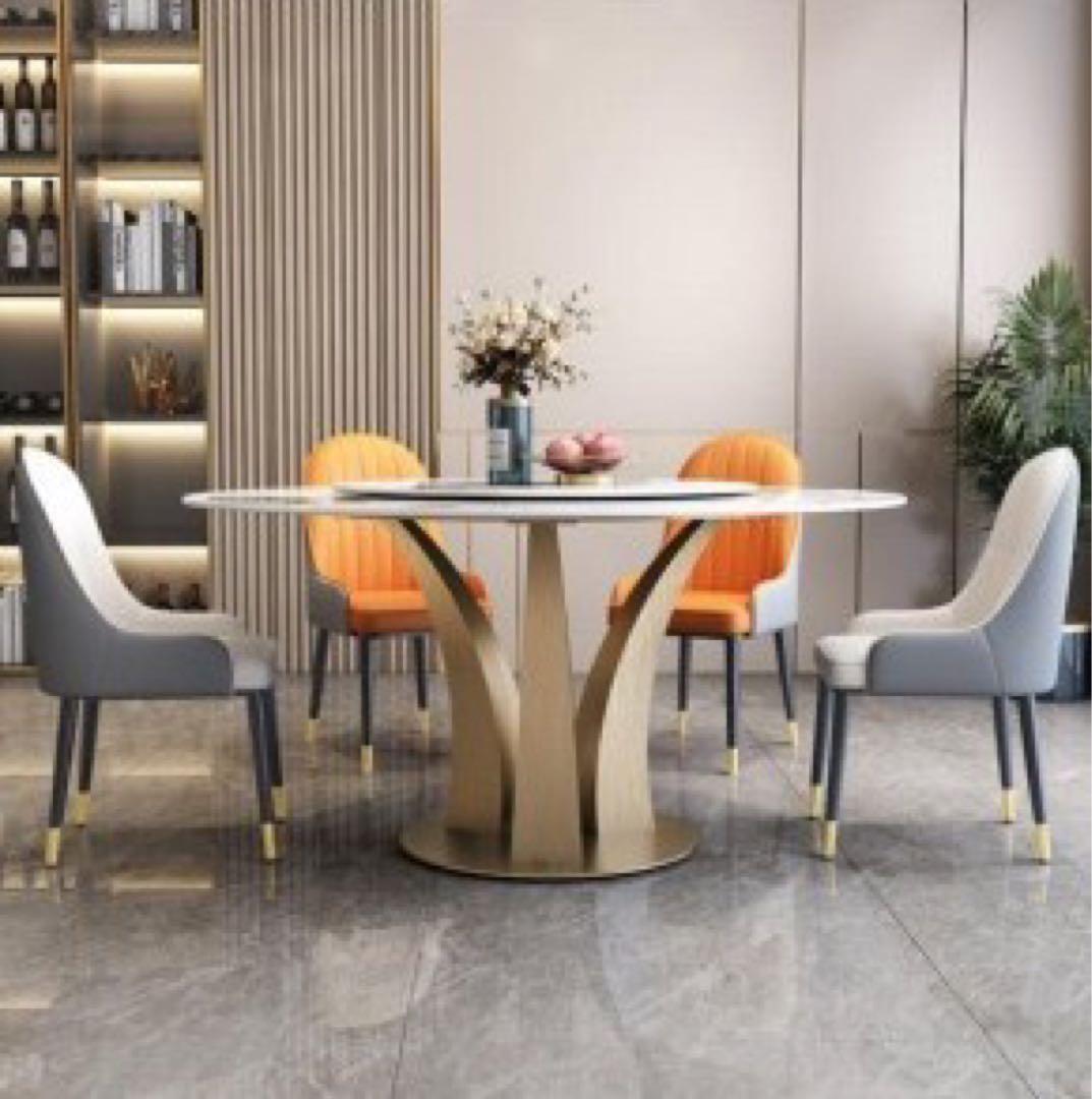 ダイニングセットテーブル150cm＋チェア6脚&ターンテーブル