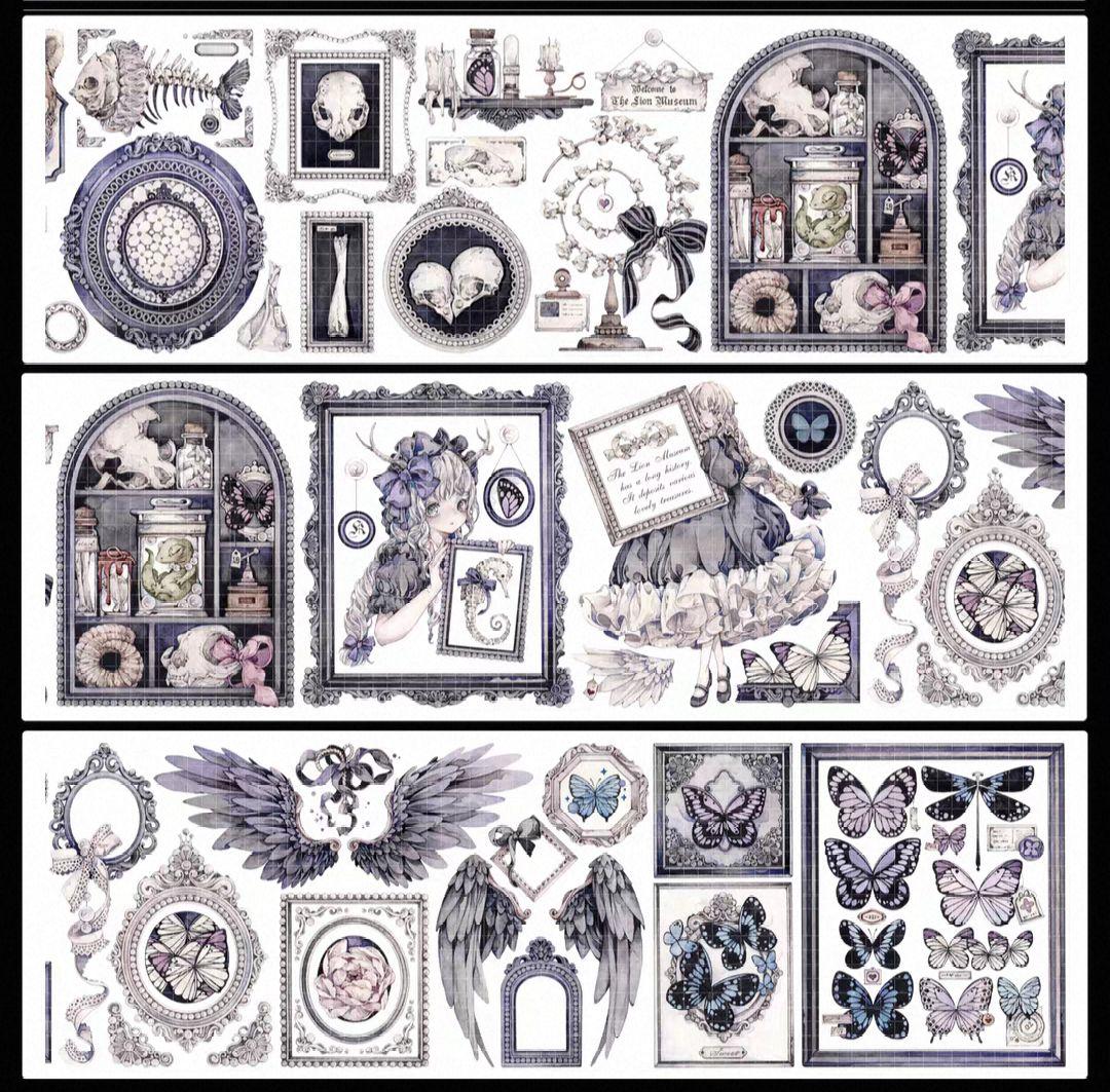 切売 1583☆ 海外 マスキングテープ マステ PET 装飾 花 人物 贝壳光