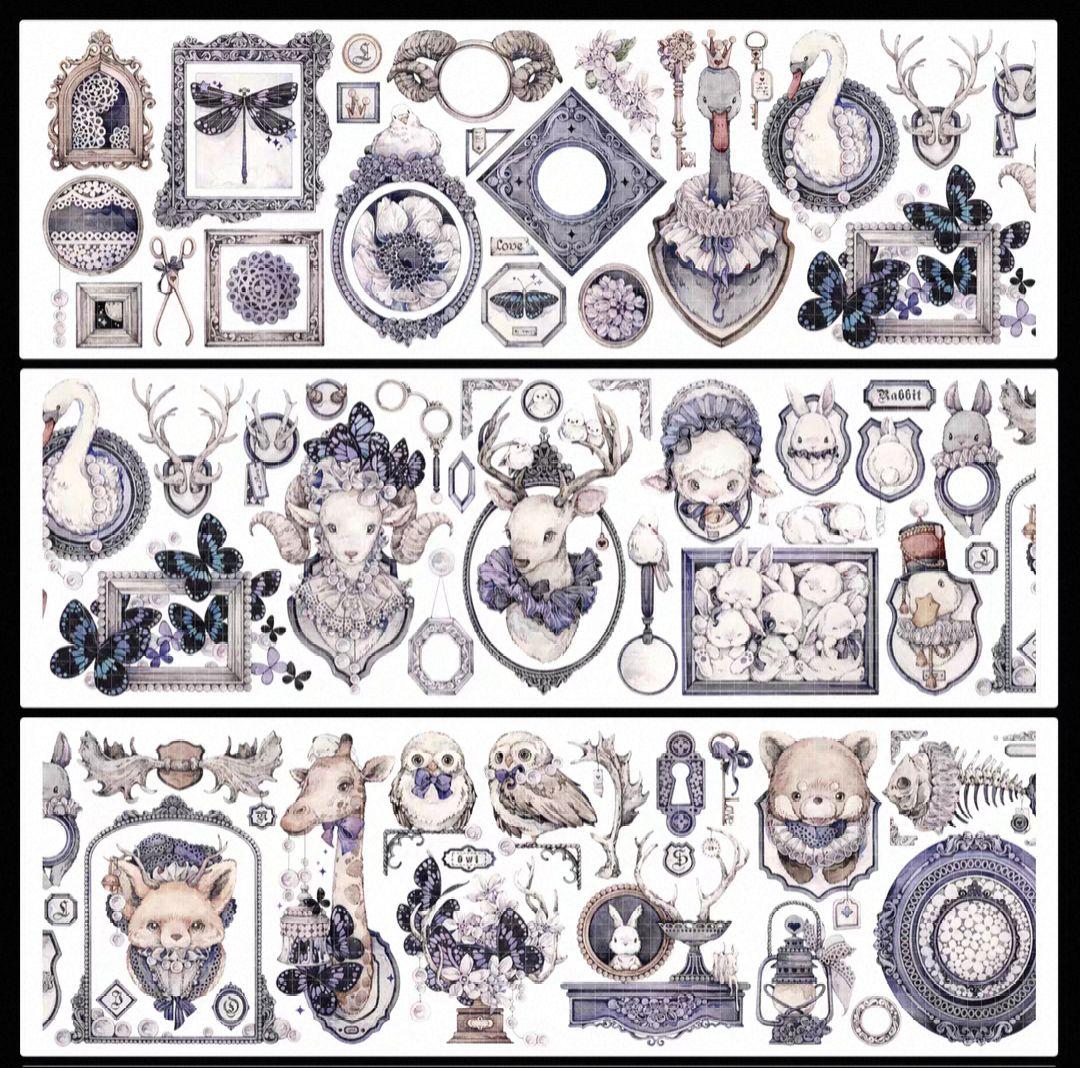 切売 1583☆ 海外 マスキングテープ マステ PET 装飾 花 人物 贝壳光