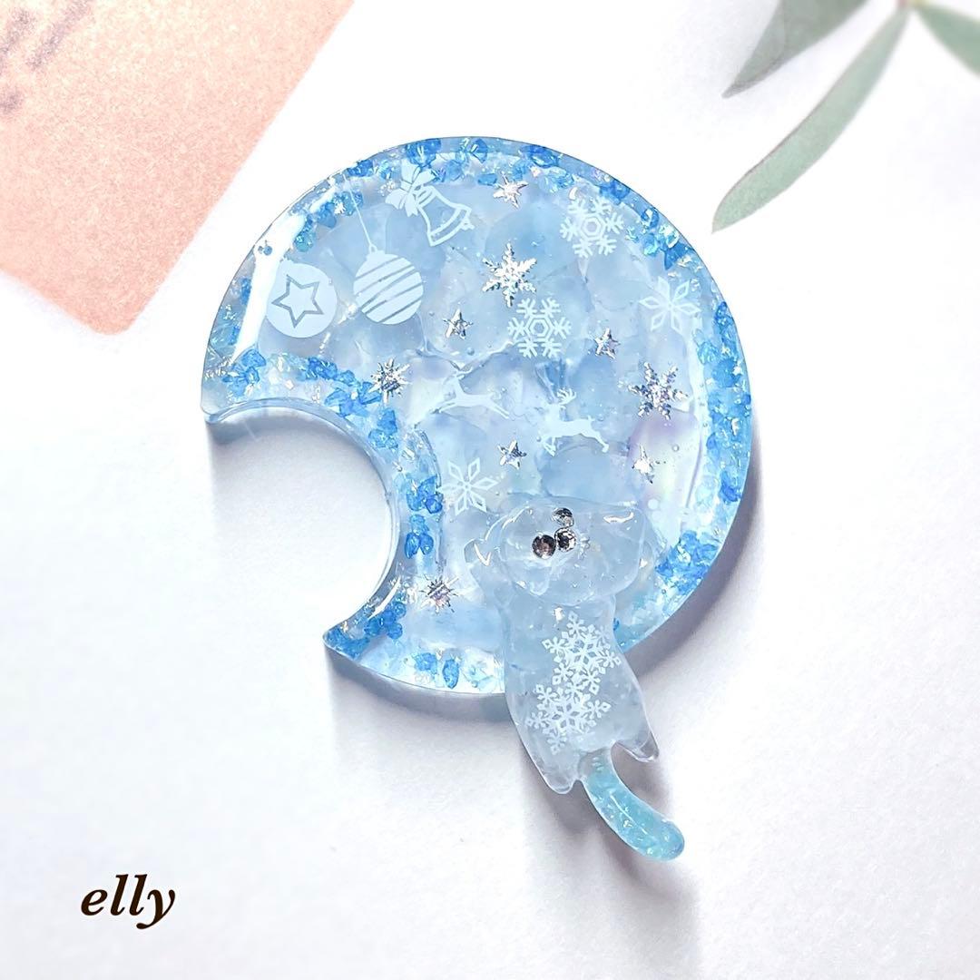 【sawasawa様】1569.天然石　琉球ガラス　雪の結晶　とびつき猫　レジン