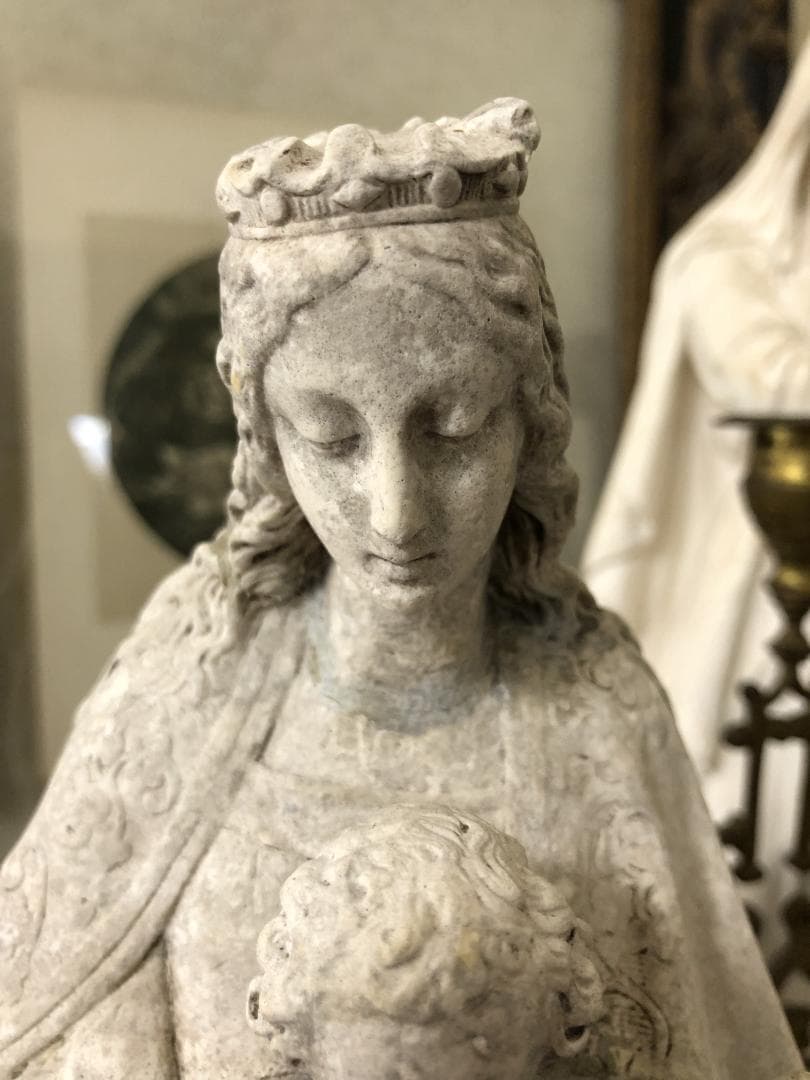 フランスアンティーク 聖母子像 マリア像 サルバトーレ・マルキ サイン