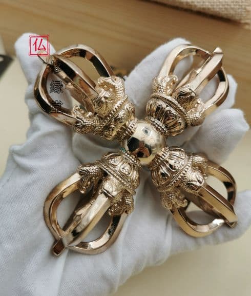 【修縁堂】 密教法具 銅製法器法具 細工 五鈷十字杵 仏教法具