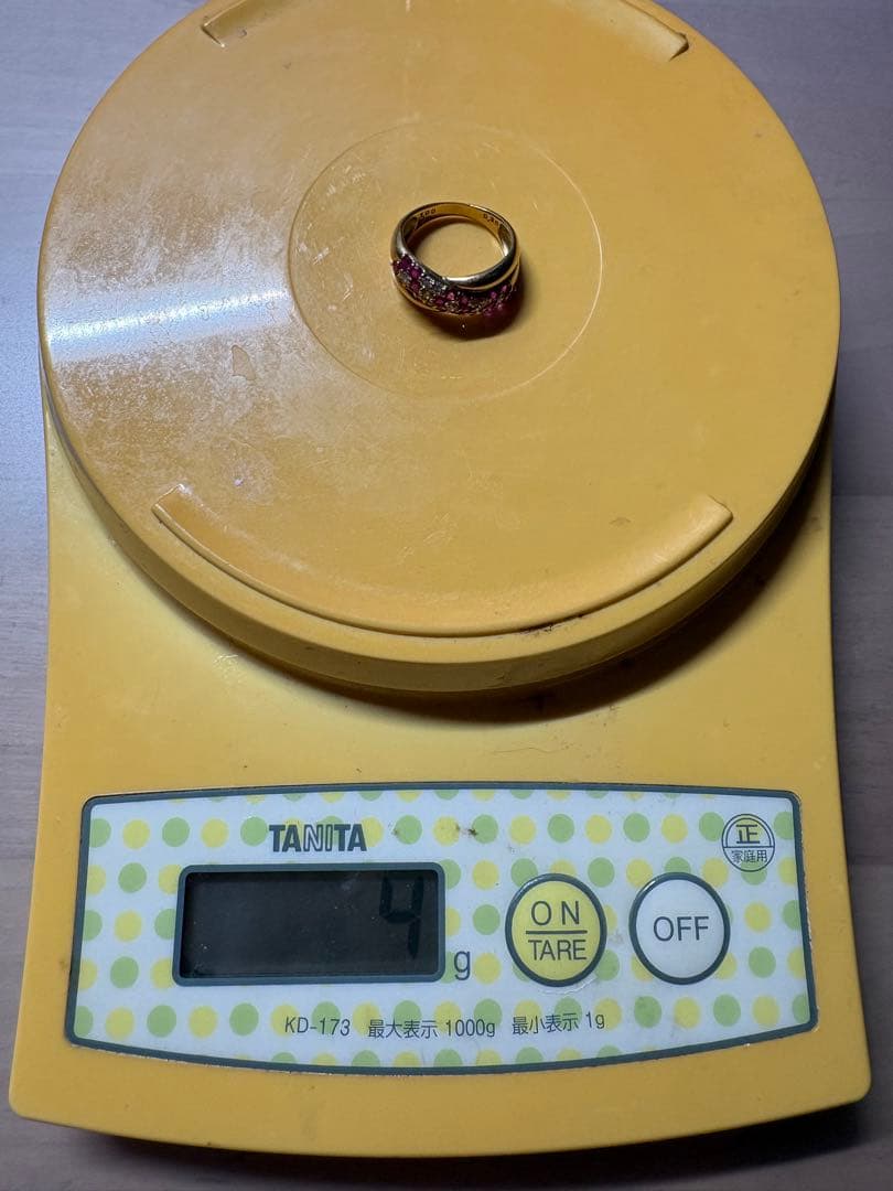 K18/YG ダイヤモンド&ルビー11号　レディースリング　4g