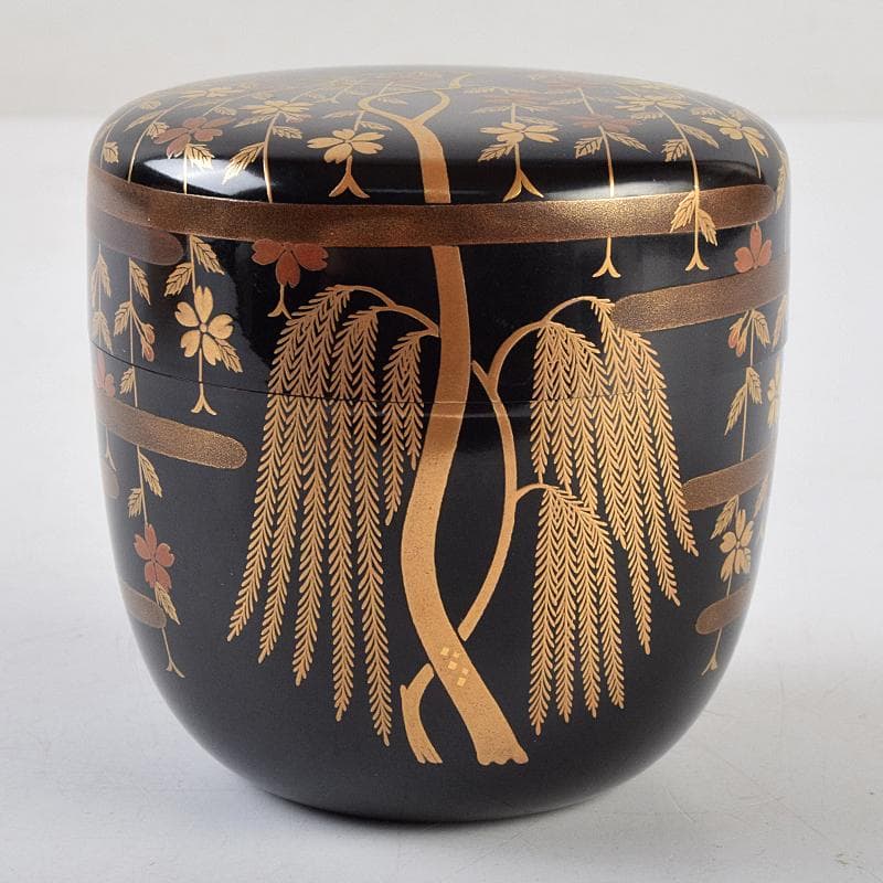 茶道具 山中塗 中村宗悦作 柳桜蒔絵 大棗 共箱 V R9519 - メルカリ