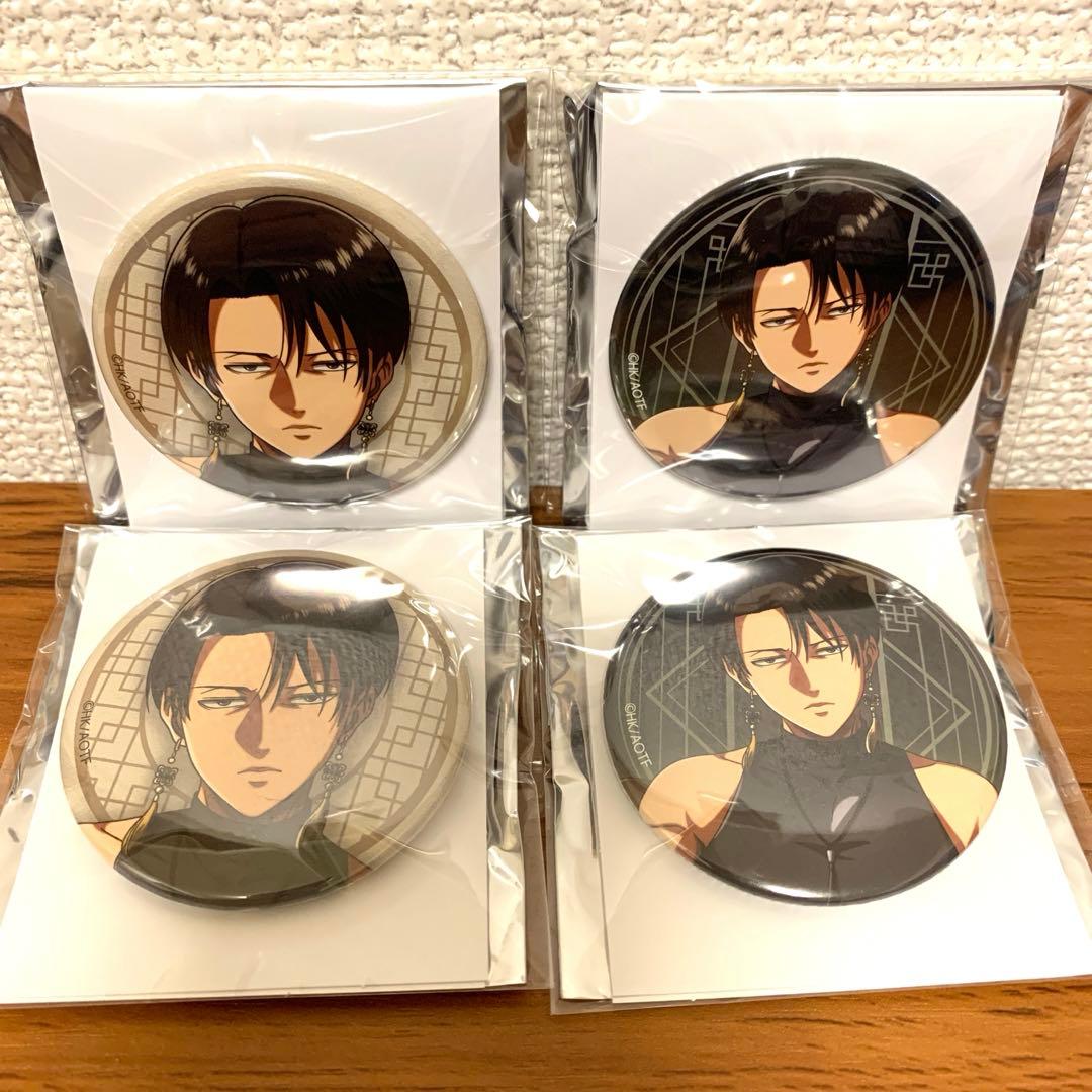 進撃の巨人 進撃飯店 絢爛菊華 ツリービレッジ リヴァイ 缶バッジ