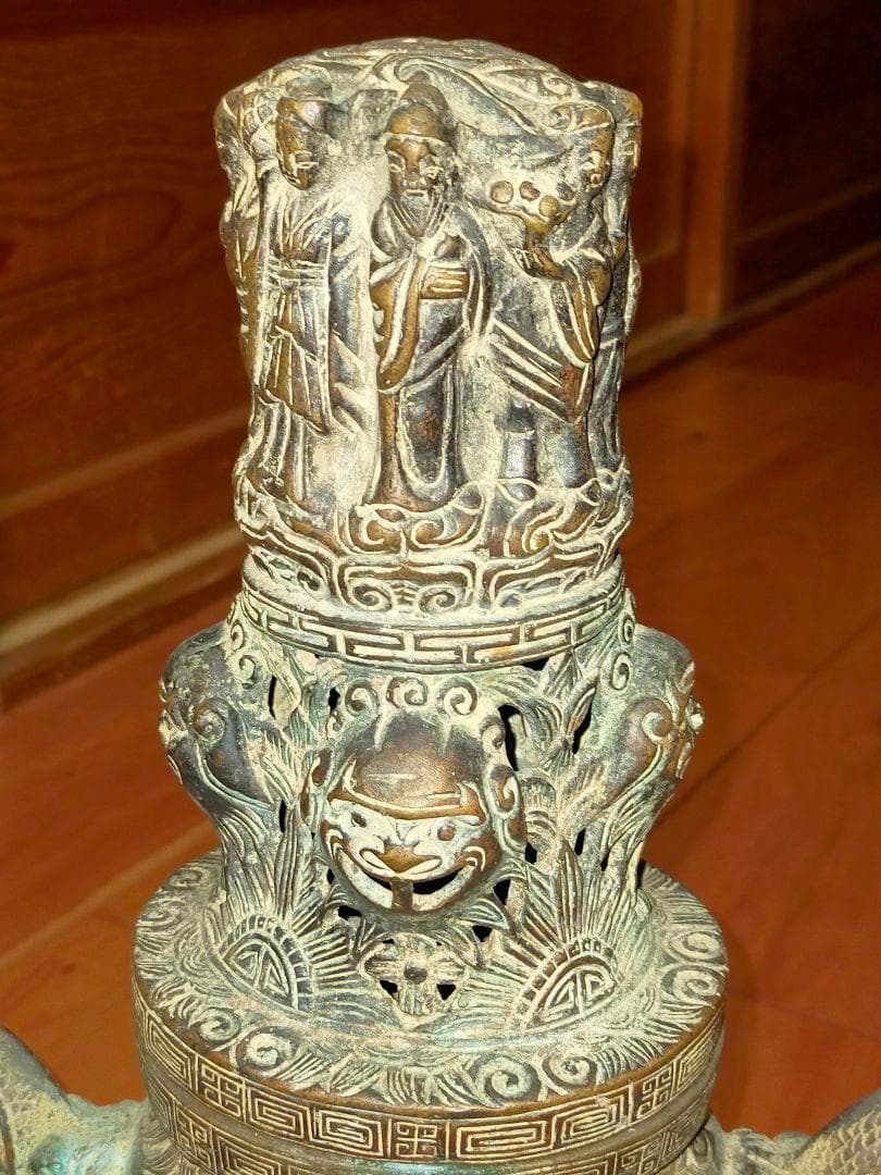 ♥とても古い 銅製 大香炉 在銘 骨董品