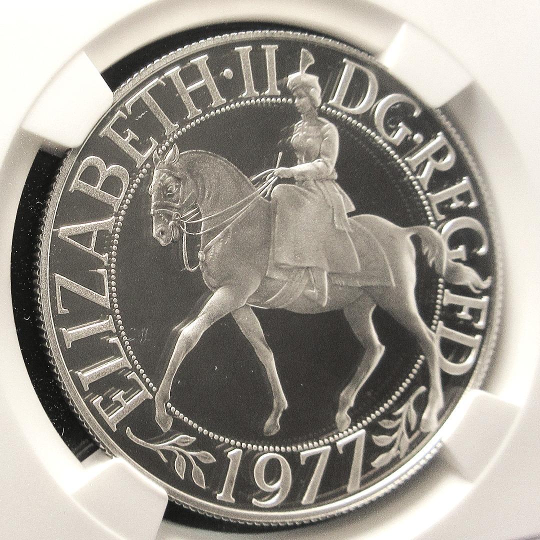 1977 イギリス 25ペンス銀貨 シルバージュビリー NGC コイン