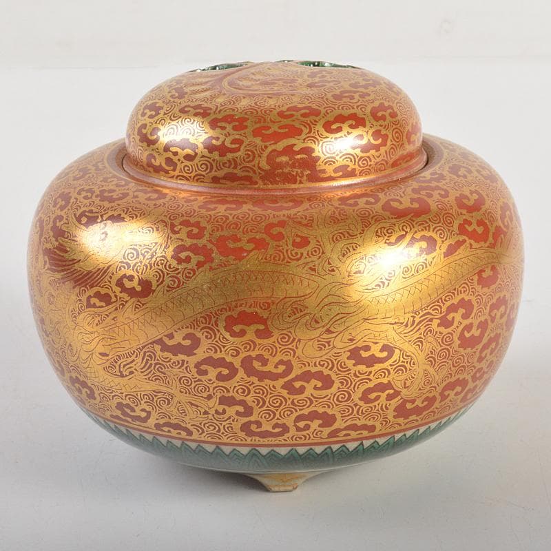 九谷焼 九谷光仙造 金襴手 雲龍文 香炉 共箱 V R7412 - メルカリ