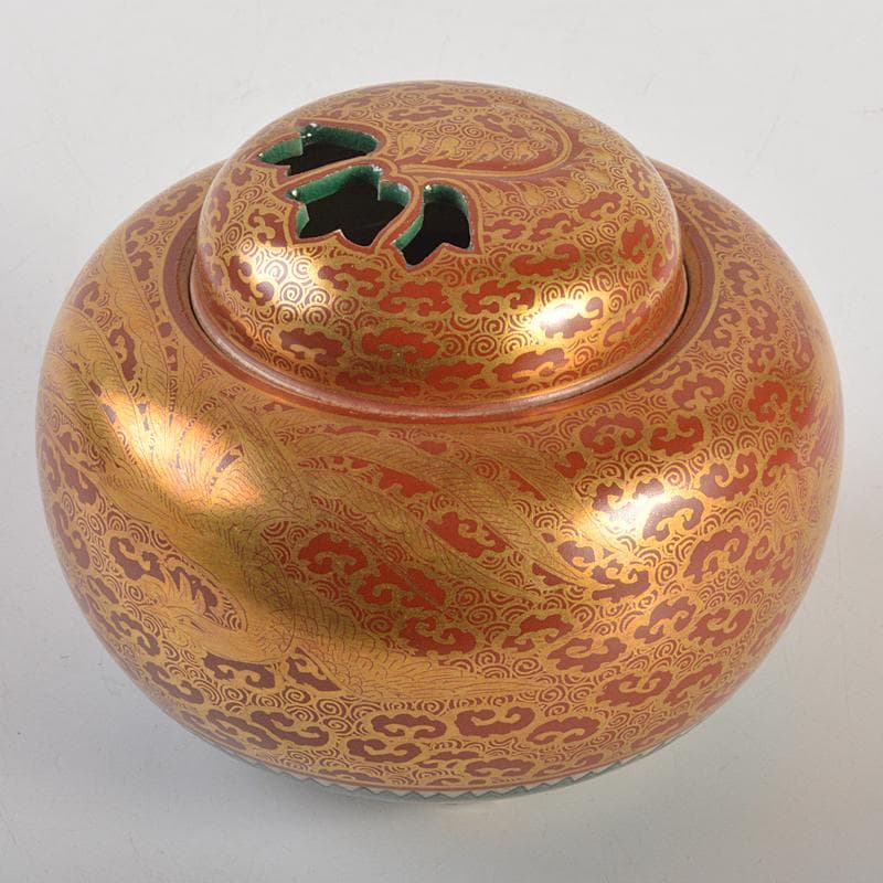 九谷焼 九谷光仙造 金襴手 雲龍文 香炉 共箱 V R7412の通販はau PAY