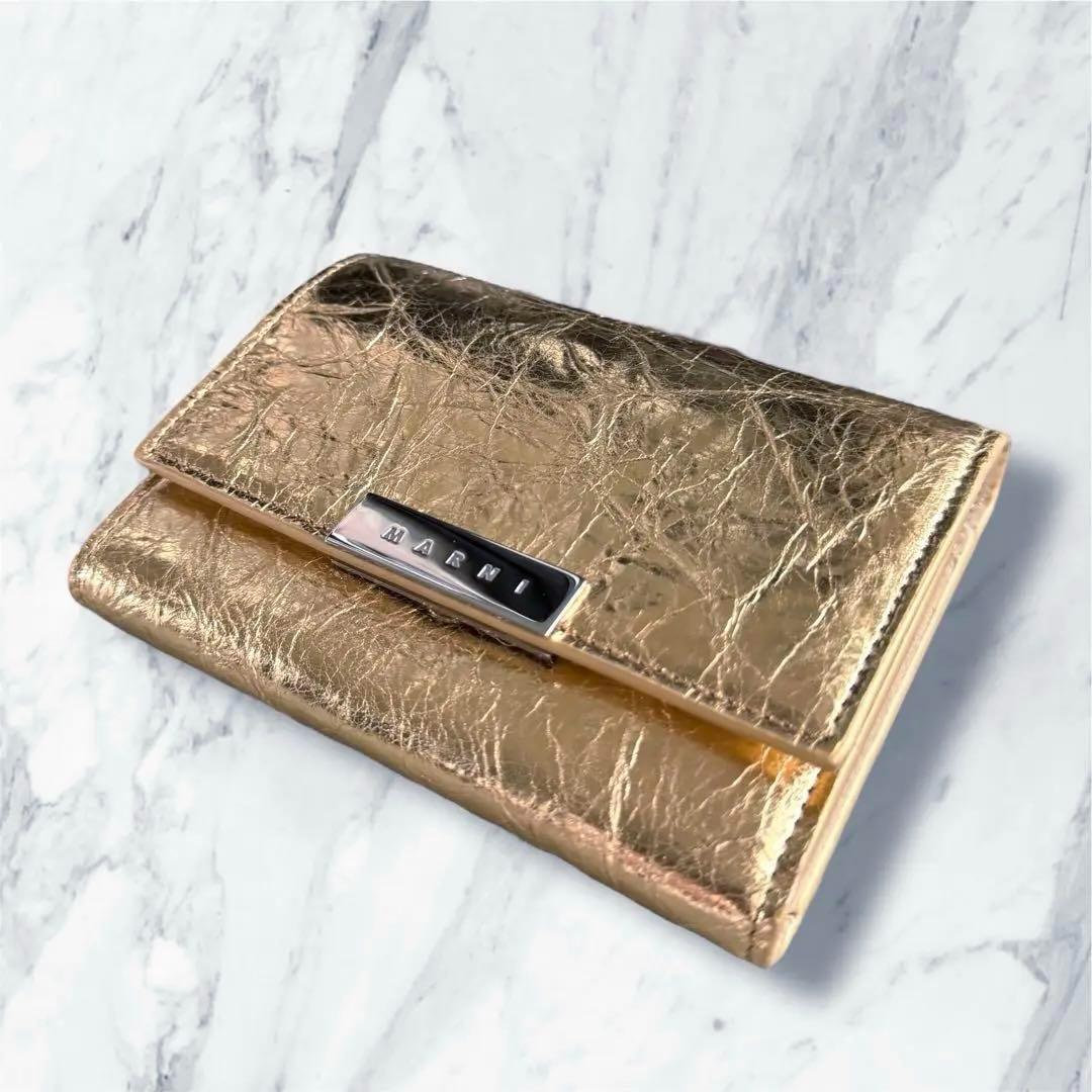 MARNI マルニ Prisma Wallet ゴールド プリズマ 財布 ミニ - メルカリ