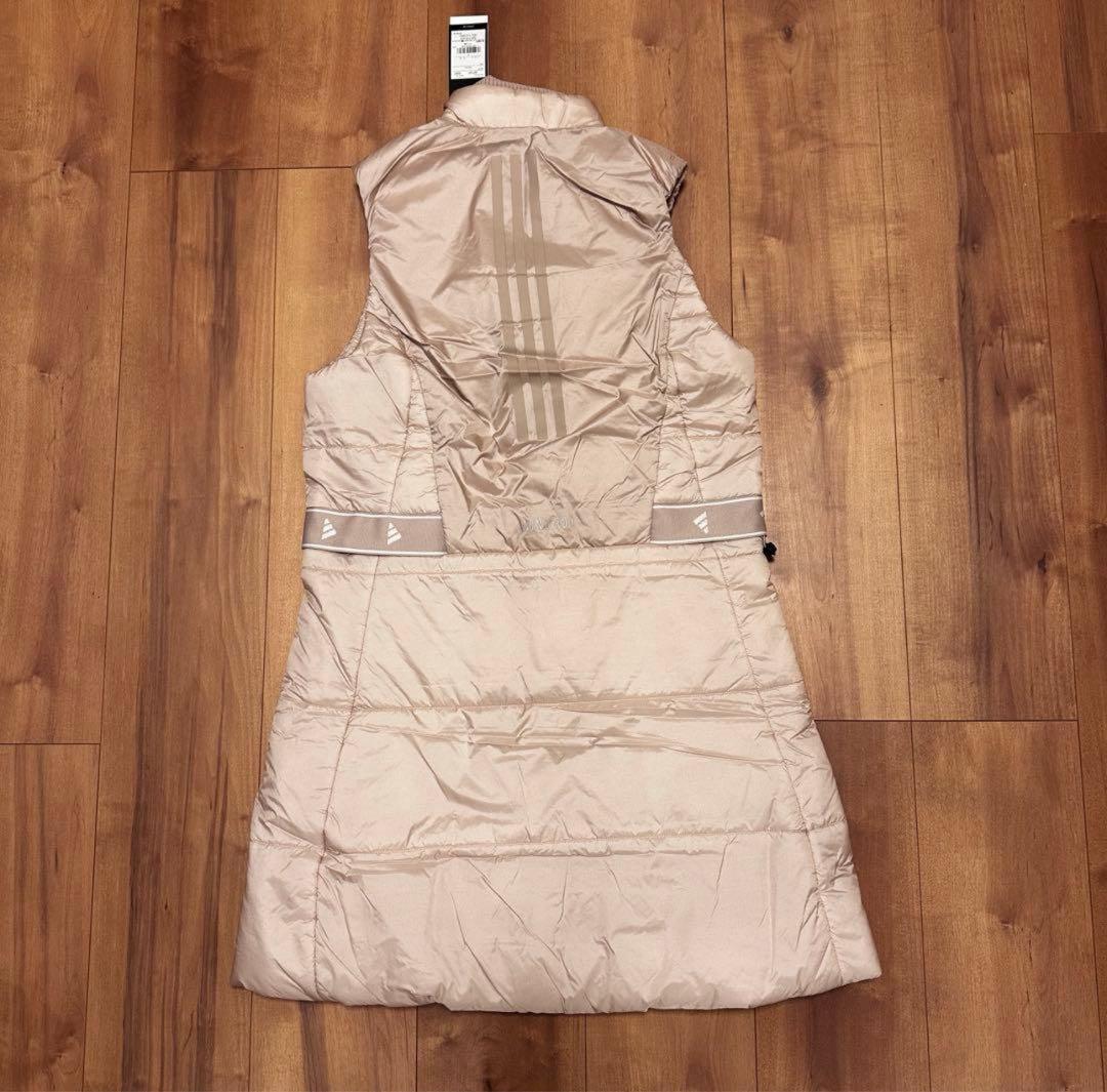 ベスト　ワンピース　ウエスト絞れます　秋冬　中綿　ジャケット　ベージュ　サイズL