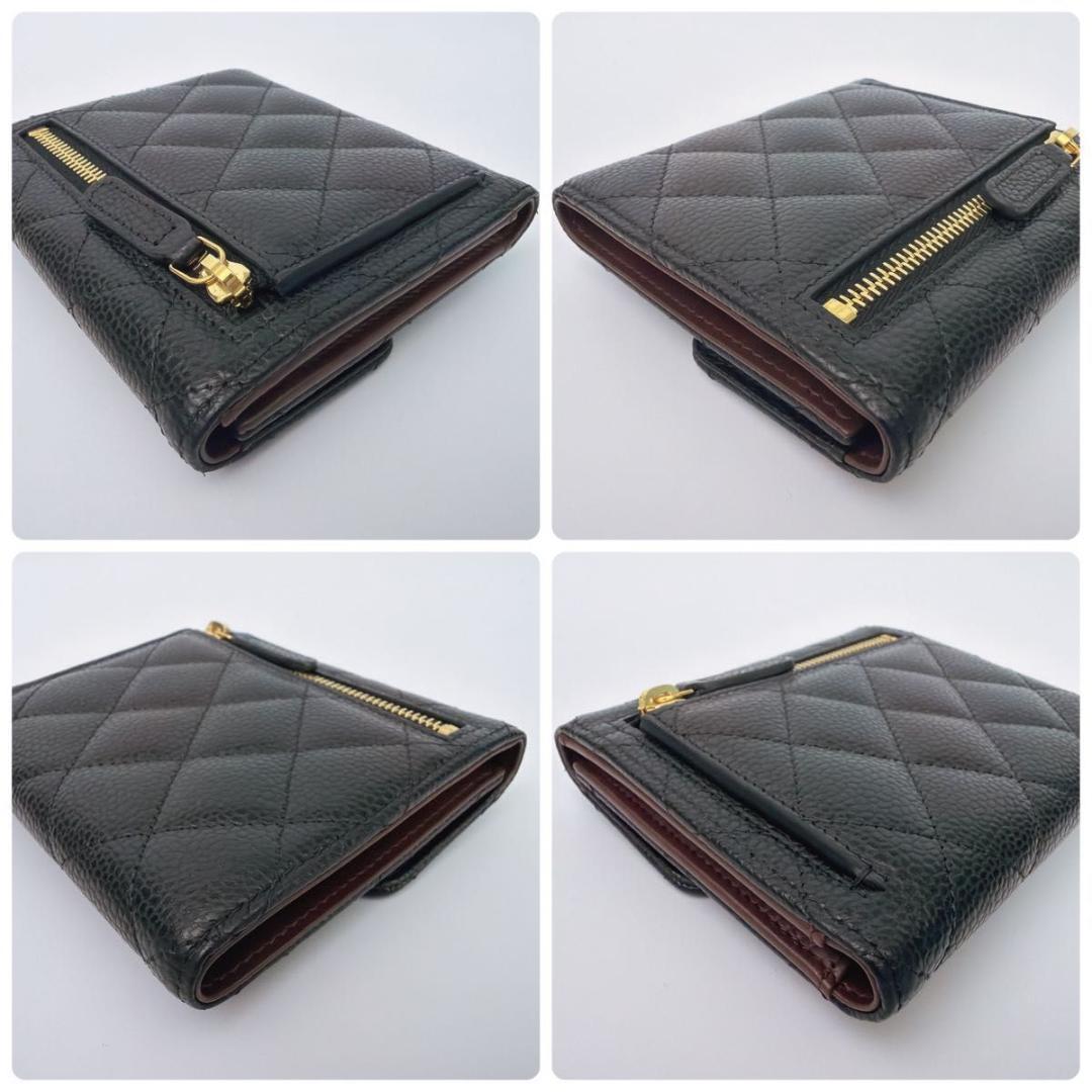 【yukari】シャネル ココマーク マトラッセ 三つ折り財布 コンパク