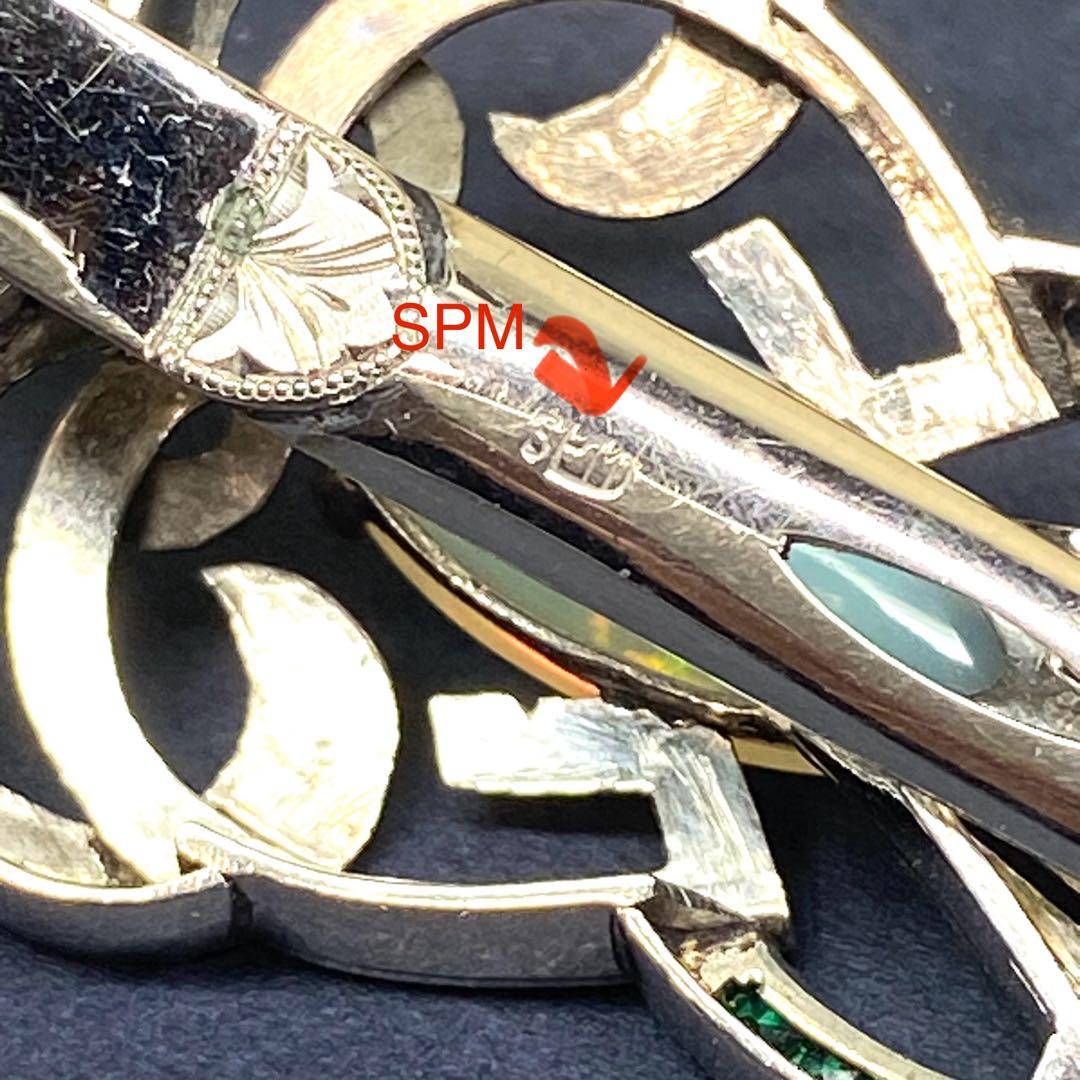ヴィンテージ☆SPM☆絶品オパールと手彫りの素敵なブローチ☆おまけ
