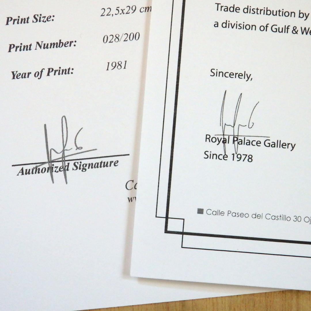 ロイ・リキテンスタイン ロイ・リキテンスタイン サイン入り，COA 限定