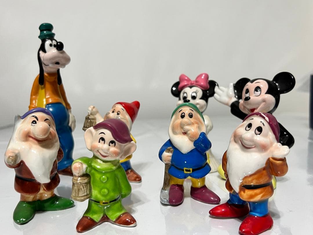 アンティーク】80年代初期 ディズニー陶器置き物 8体セット
