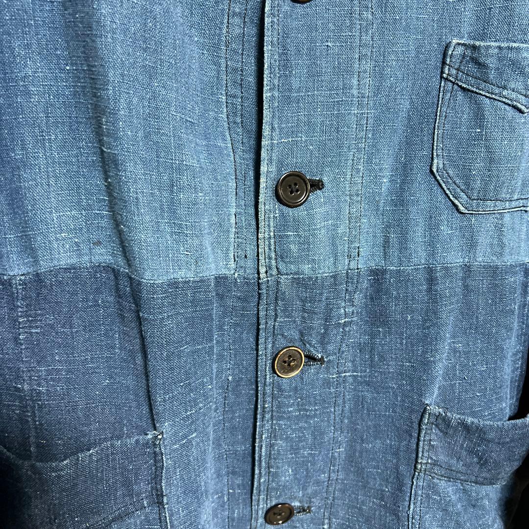 30s〜40s フレンチヴィンテージ インディゴリネン ワークジャケット