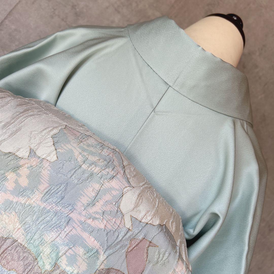 訪問着 フルセット 正絹 付け下げ 着物 海 泡 千地泰弘 作家物 A0 訪問