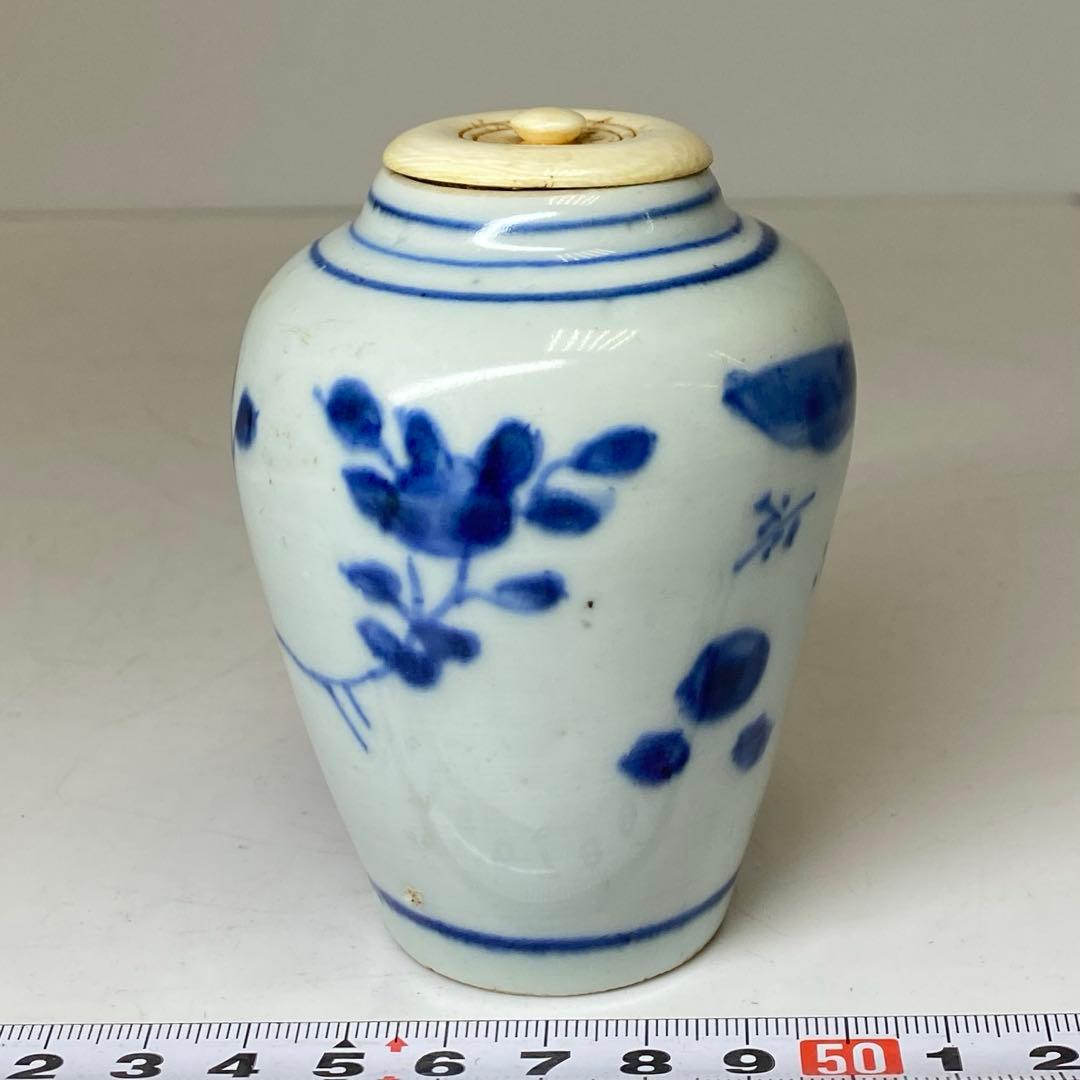 中国明時代 古染付茶入 h9.2cm 東キ8-0121☆2F トヒチ - メルカリ