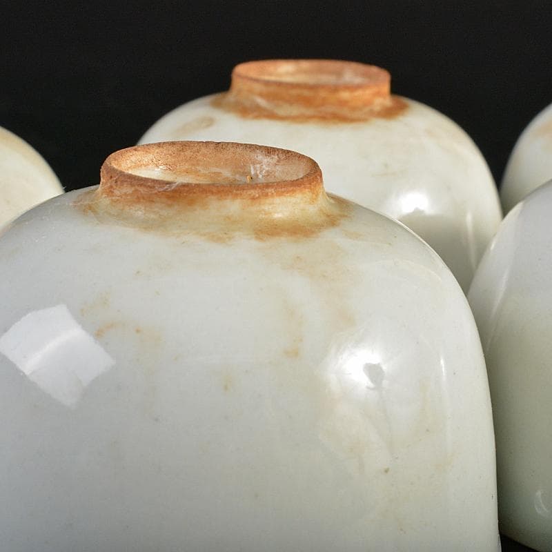 中国 大明成化年製款 青花 煎茶碗 五客 古竹 崇菊