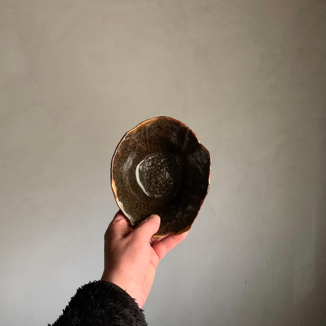 古丹波 蓮葉形 茶碗 鉢 茶道具 古美術 茶碗 古道具 アンティーク 丹波焼