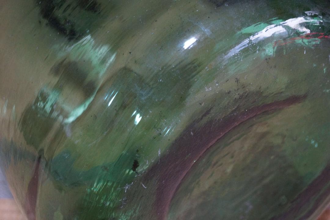 特大デミジョンボトル ガラスビン 古いガラス 美しい気泡と色合い