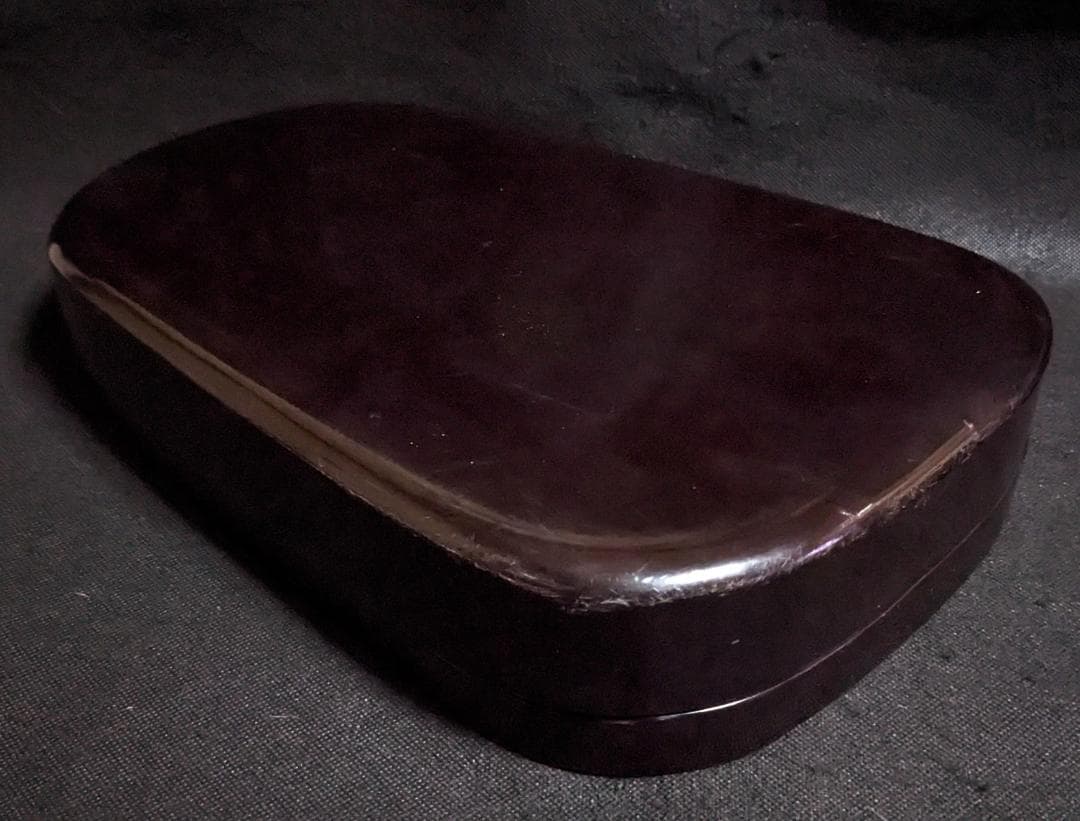 歙州硯 松竹文特大楕硯】◇金暈金星・水波紋の美石