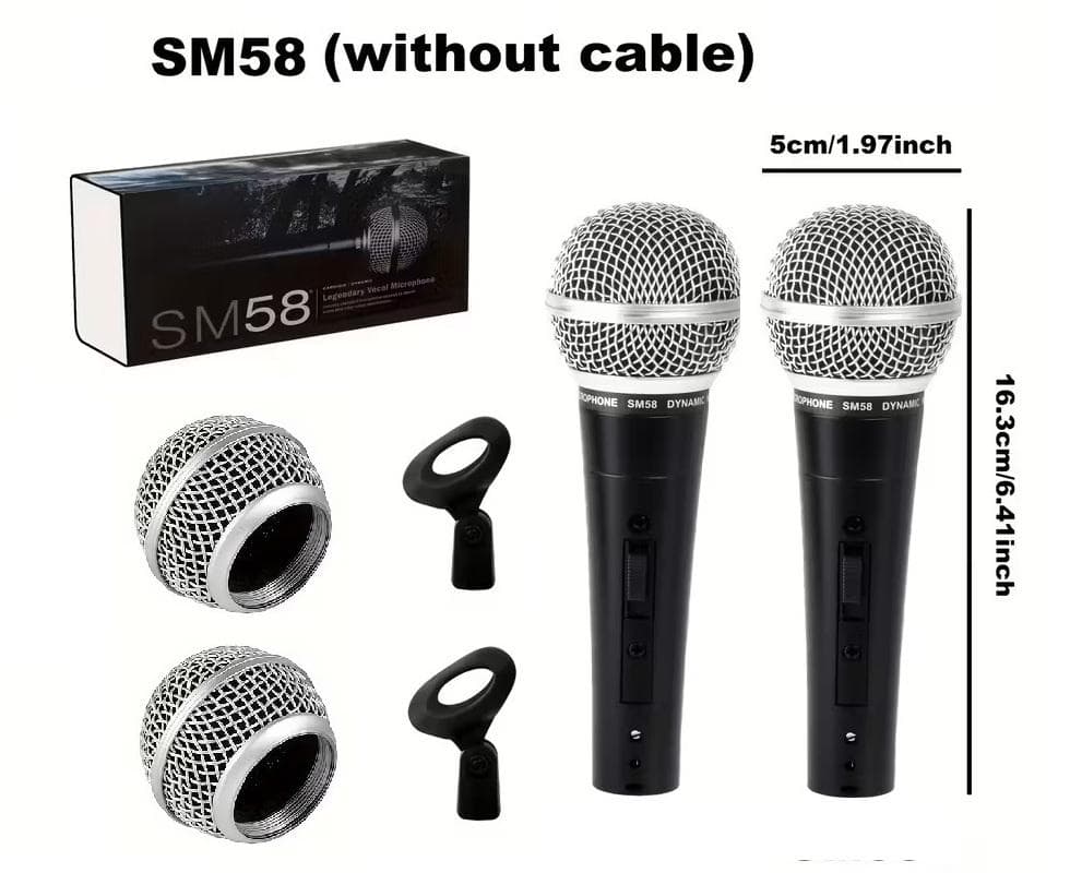 ダイナミックマイクSM58　マイクメッシュボール付　２本セット