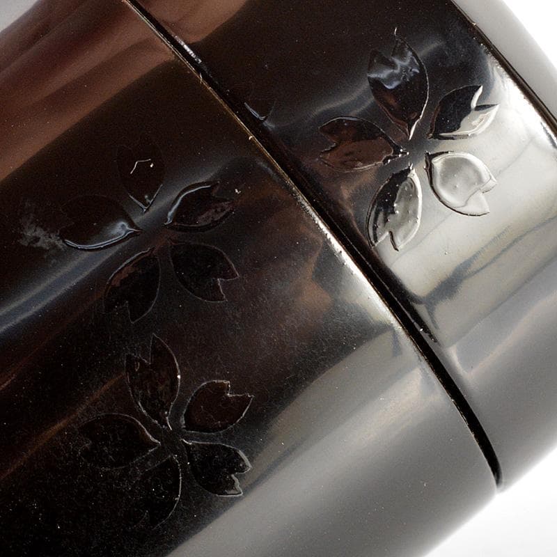 茶道具　加賀蒔絵　塗師　峯清作　花文棗　共箱　V　6182