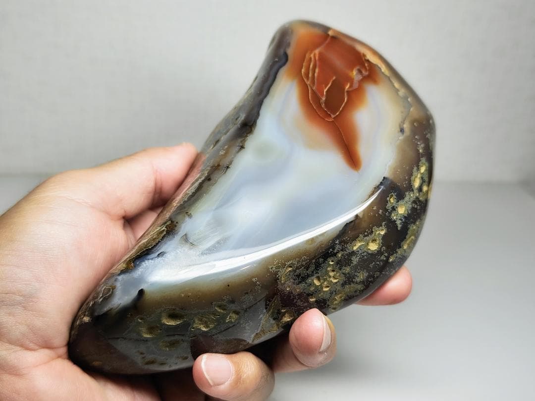 瑪瑙 854g メノウ 原石 鑑賞石 自然石 誕生石 水石 鉱物 宝石 置石