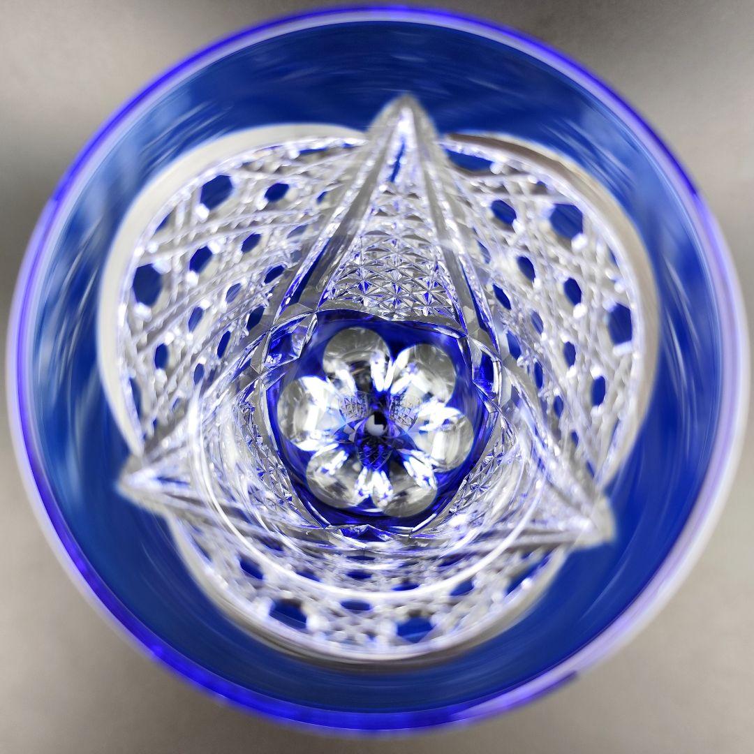希少品☆江戸切子☆木村泰典 ワイングラス 脚付杯（切子 江戸切子