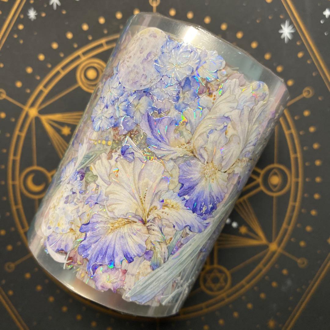 I】海外 10m巻 貝殻光マスキングテープ 人物系/お花系/装飾系