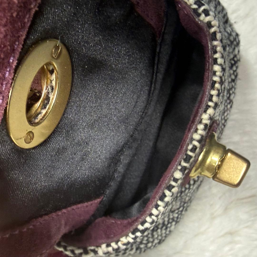 ✨️極美品✨️コーチ スエード ソーホー ターンロック ハンドバッグ ツイード 金具