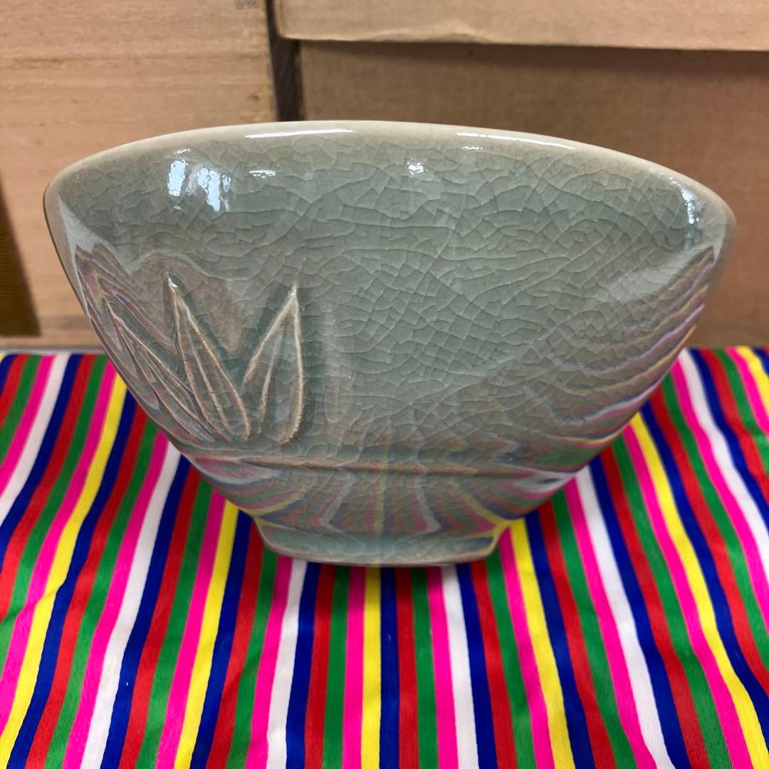 茶道具 茶碗 ￼高麗青磁茶碗 造(李朝￼最後の王妃姫殿下) N264