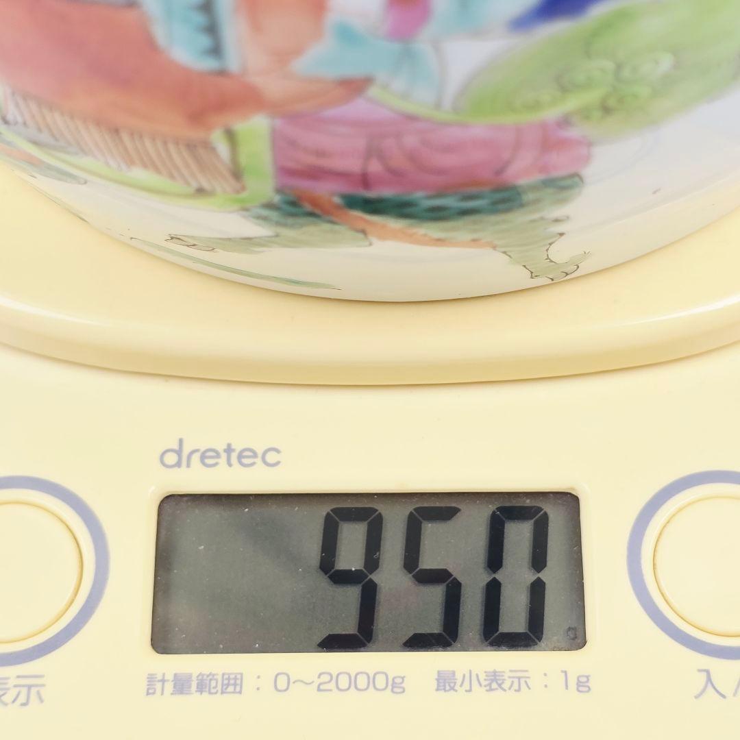 舶来品 中国古磁 五彩 手絵 麒麟天官送子図 大型 姜缶 人頭缶 清同治在