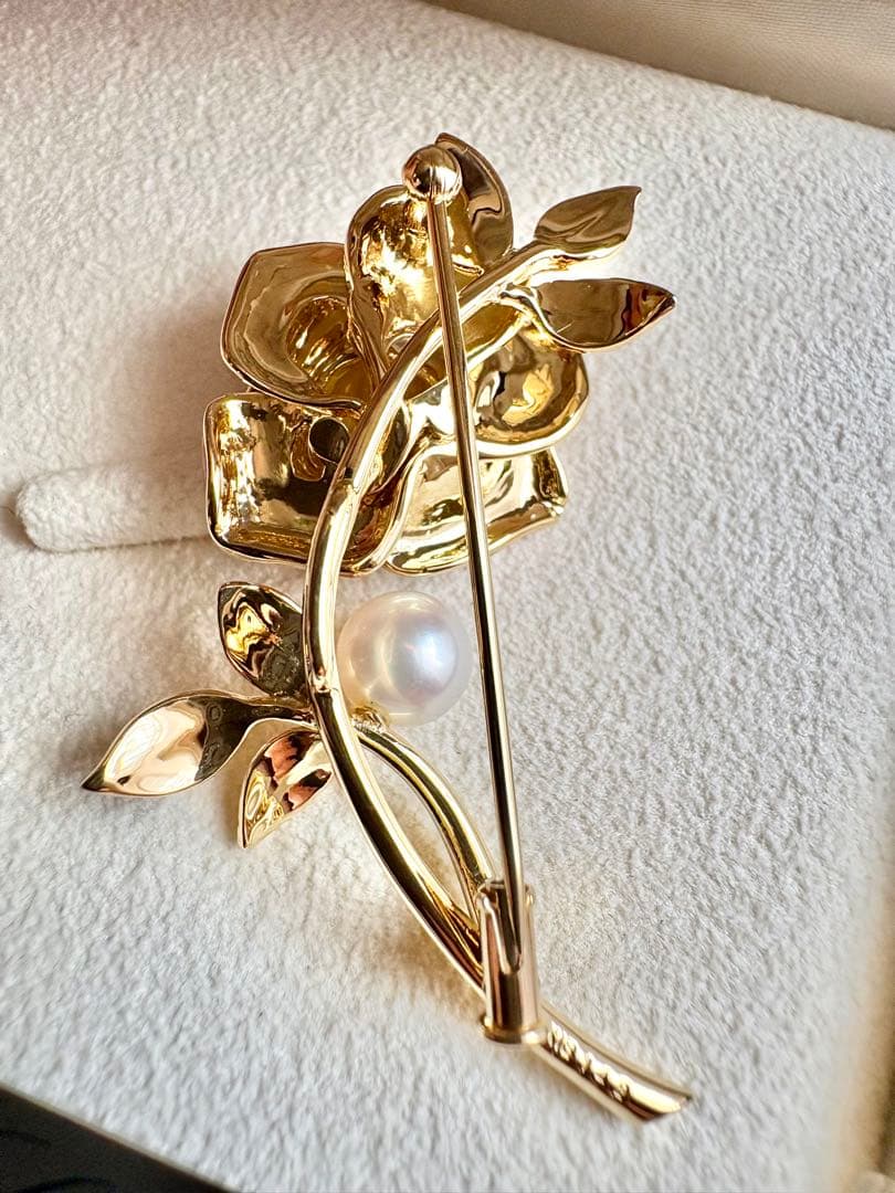 稀少 ミキモト プリンセスグレースコレクション ブローチ K18 パール
