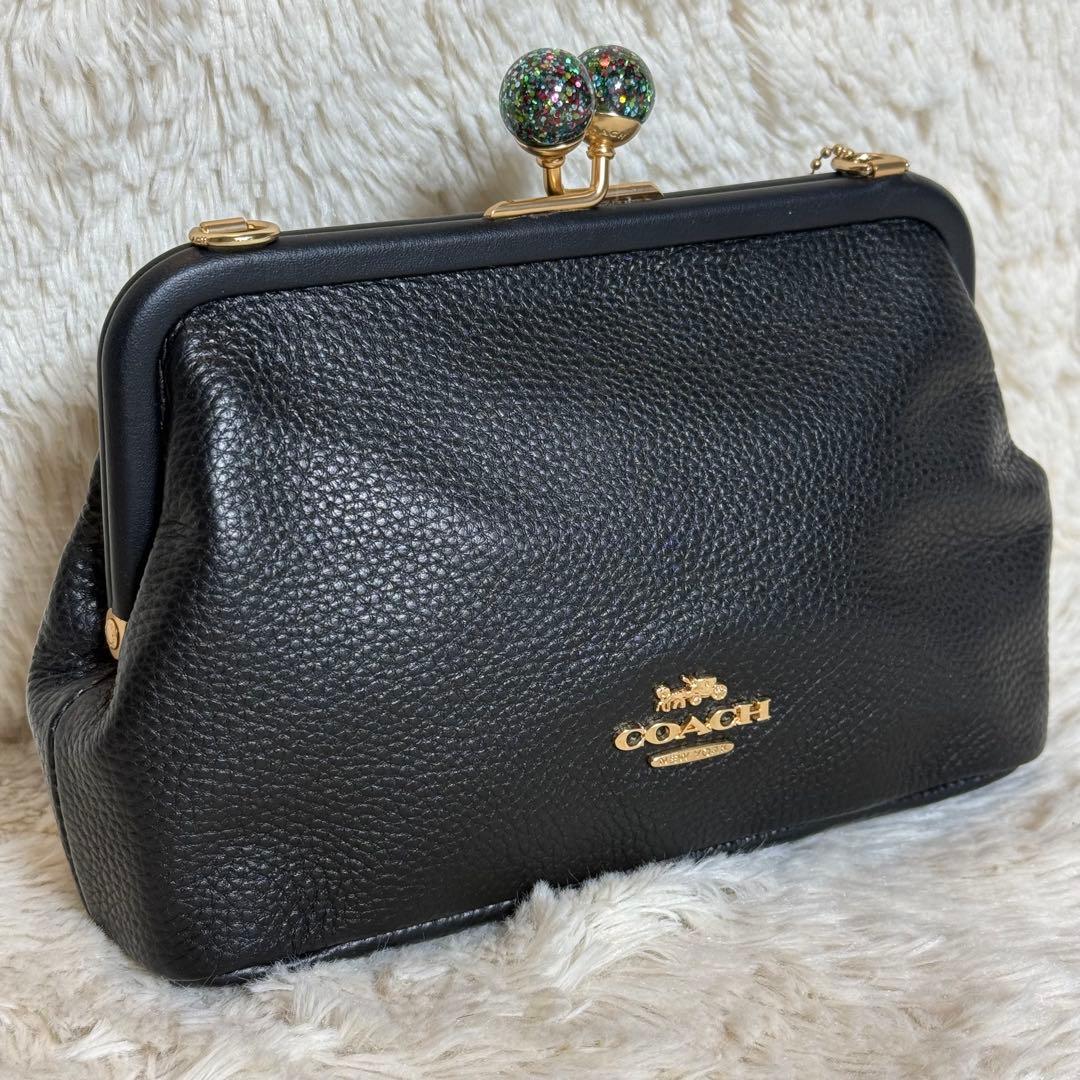 COACH コーチ キスロック がま口 チェーン ショルダーバッグ c1451