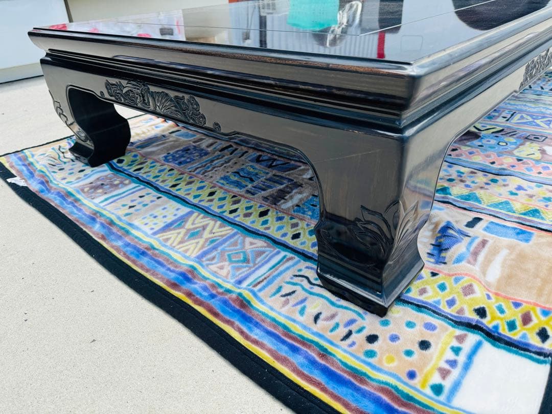 福岡発 大型 家具 民藝 座卓 インテリア アンティーク 和家具 家庭用 黒檀