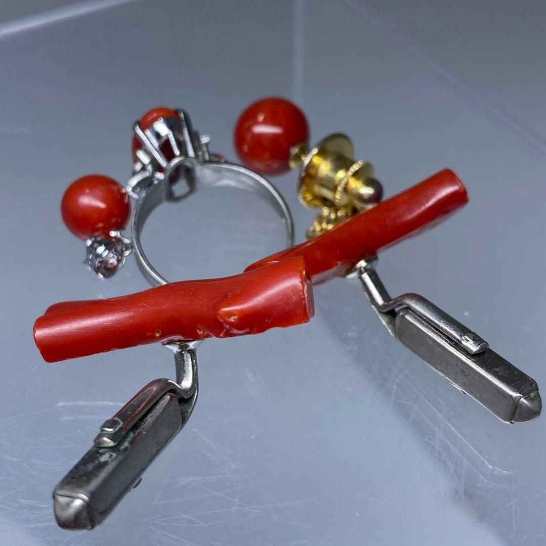 本血赤珊瑚 指輪、ネックレストップ等 15g 東Y7-0226☆2Fタカチ