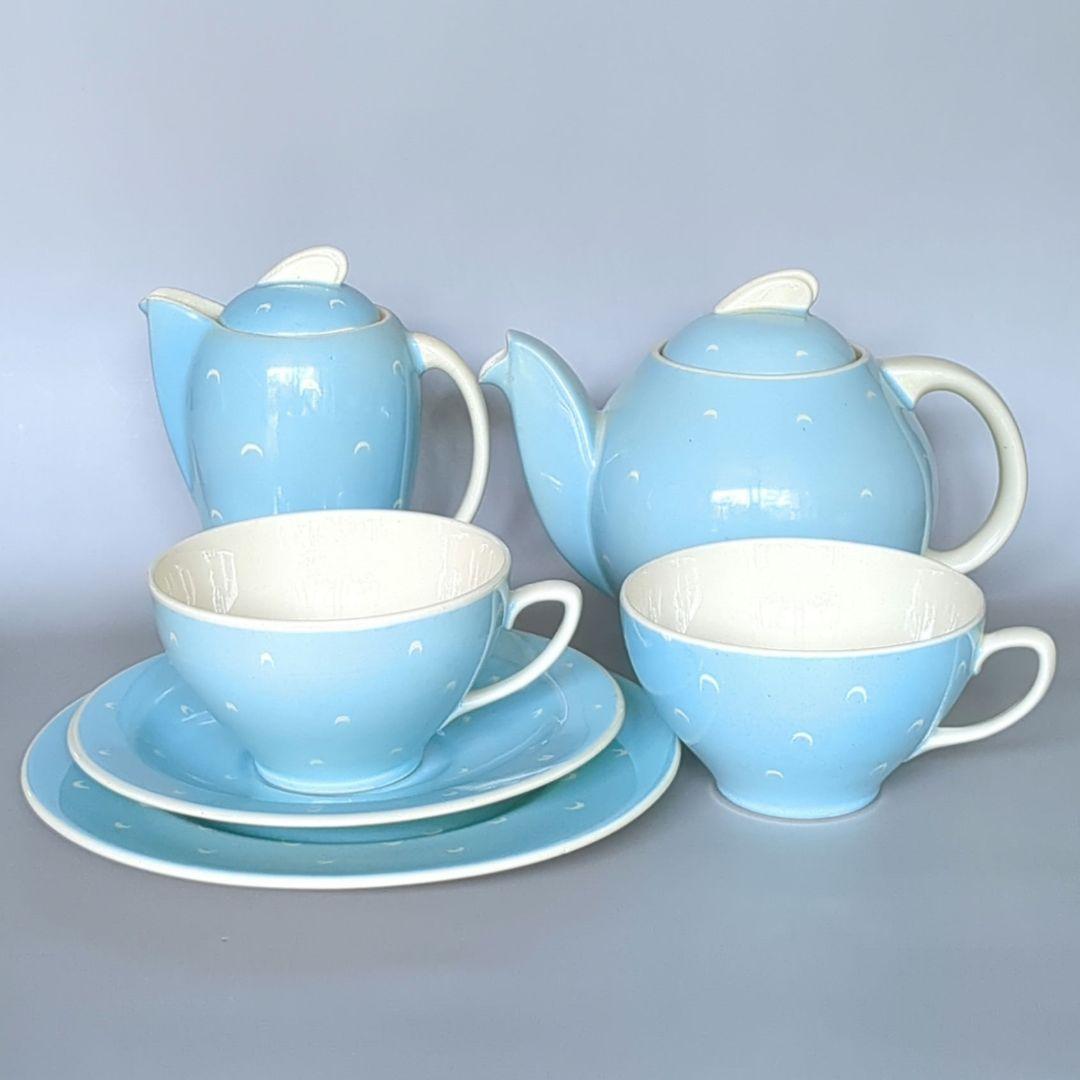 スージークーパーク クレッセント ターコイズ ブルー ティーセット 三日月