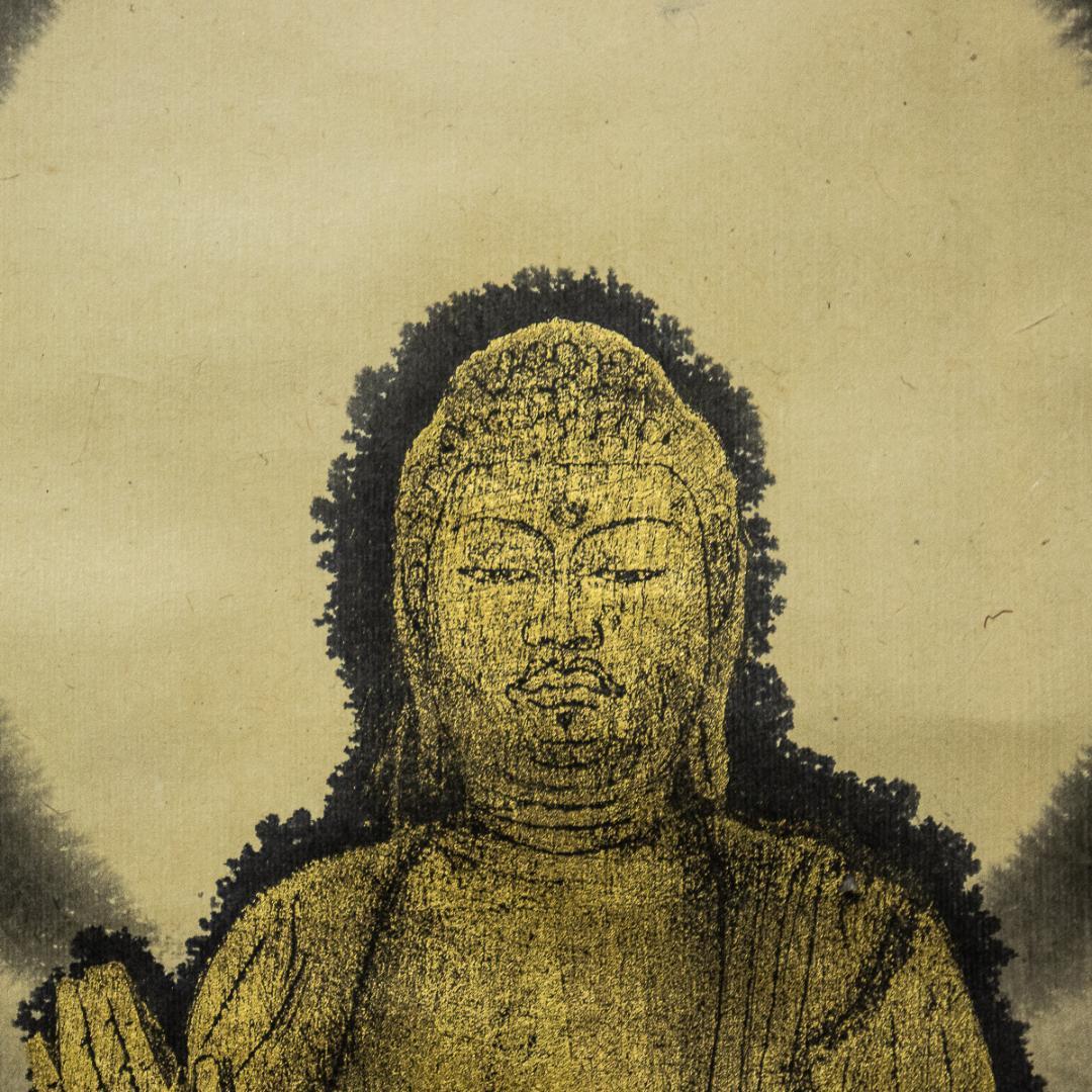 掛軸-953　杉山翠芳　釈迦如来　共箱  仏教美術