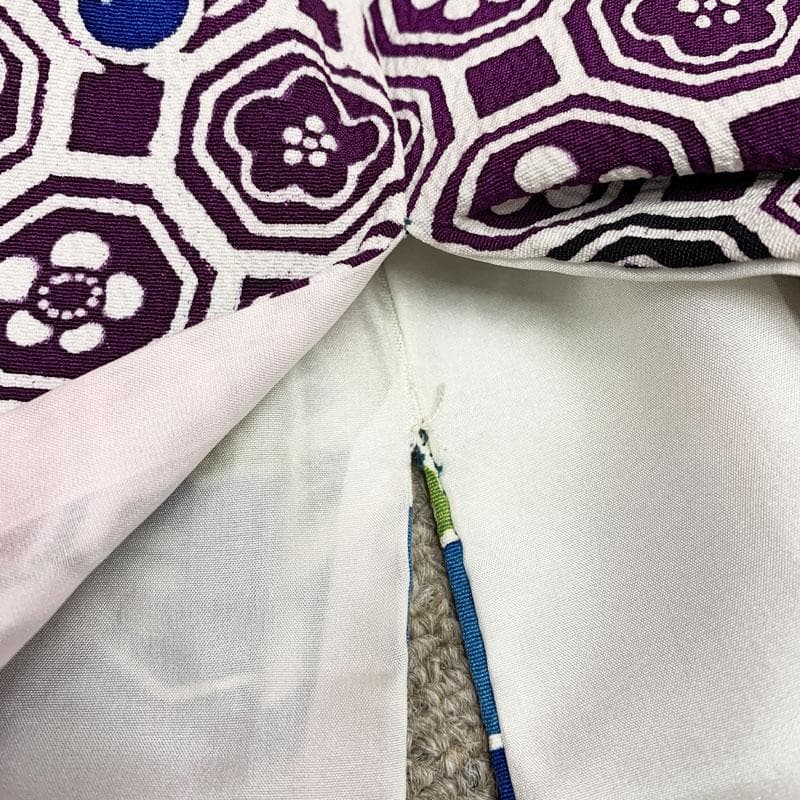 510z22☆紅型 中振袖 小柄な方にも 古典柄 青☆美品