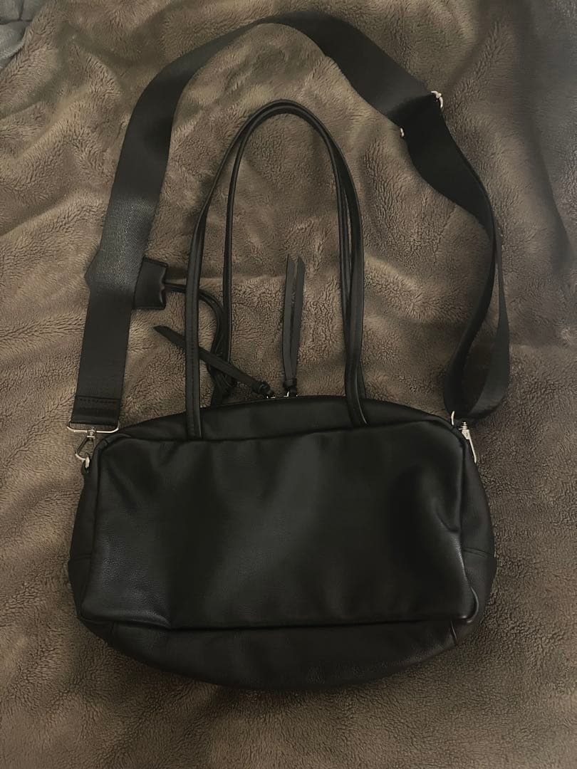 【美品/使用2回のみ】オリジナルレザー2WAYボストンバッグ ブラック