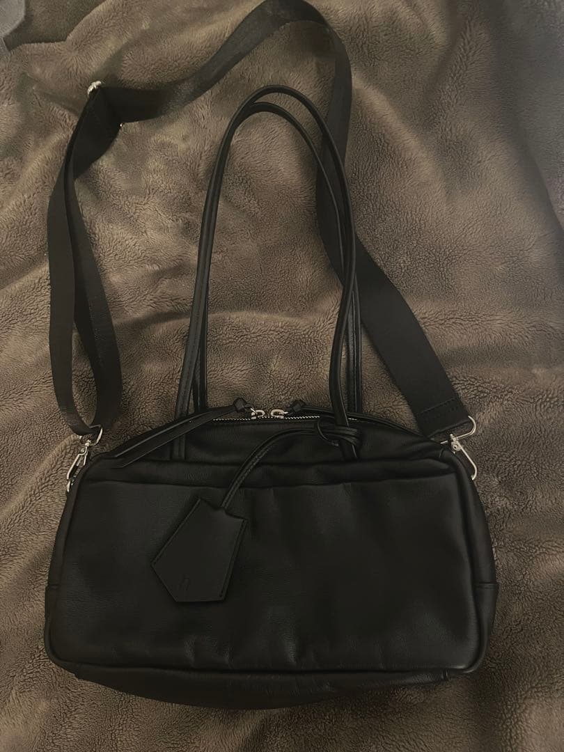 【美品/使用2回のみ】オリジナルレザー2WAYボストンバッグ ブラック