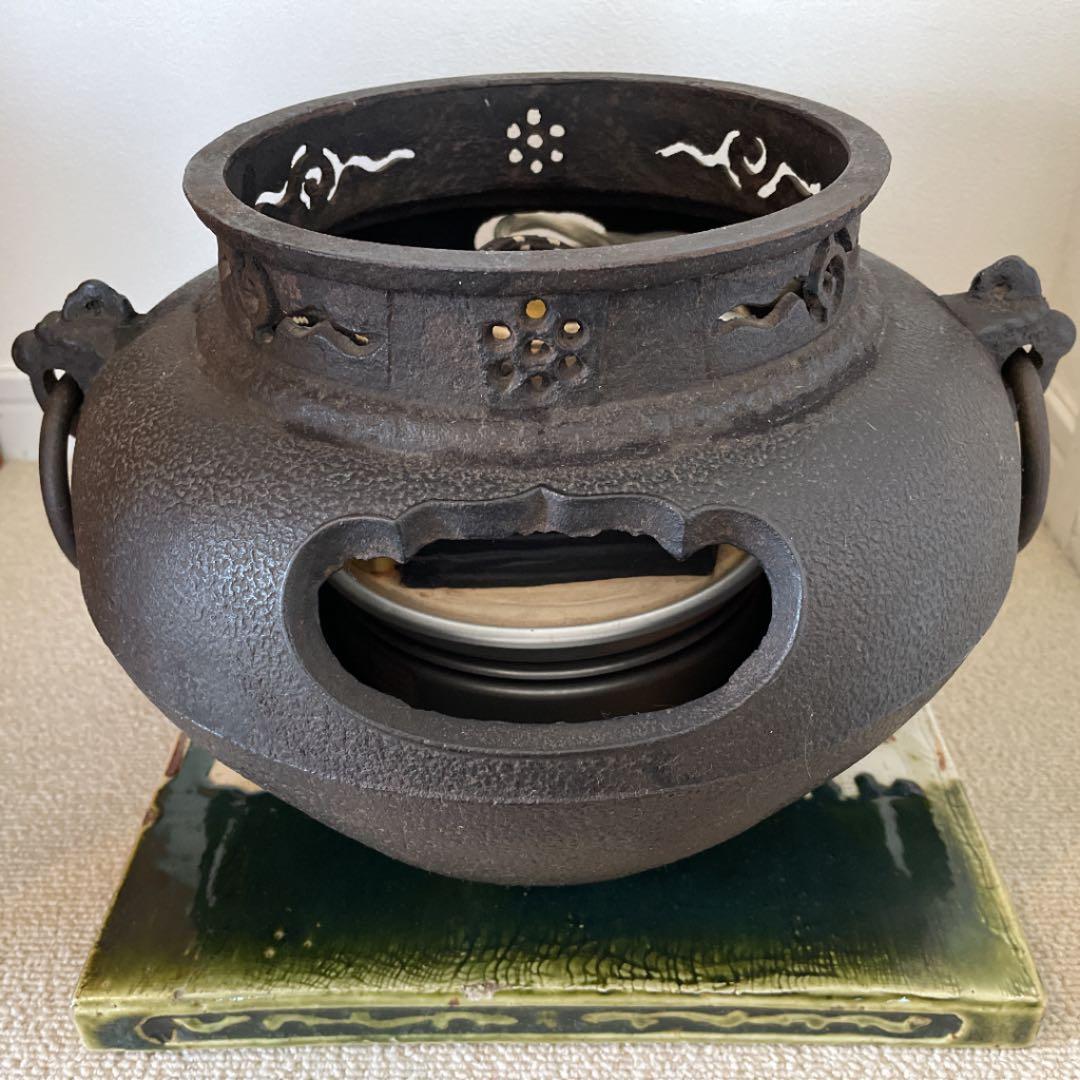 茶道具 風炉 風炉釜セット 風炉釜 茶釜鉄瓶 五徳 釜鐶セット 茶道具
