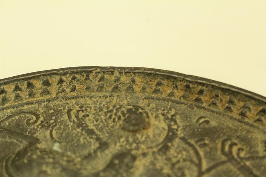 中国美術 古鏡 獣紋鏡 直径13.5cm(ZE404)