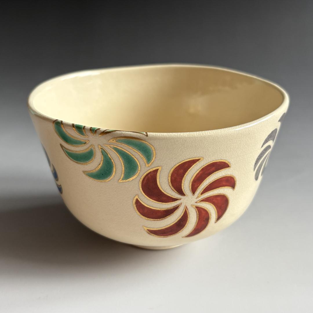 未使用木箱付〉廣永窯 黒織部茶碗 陶器 川喜田半泥子 未使用木箱付