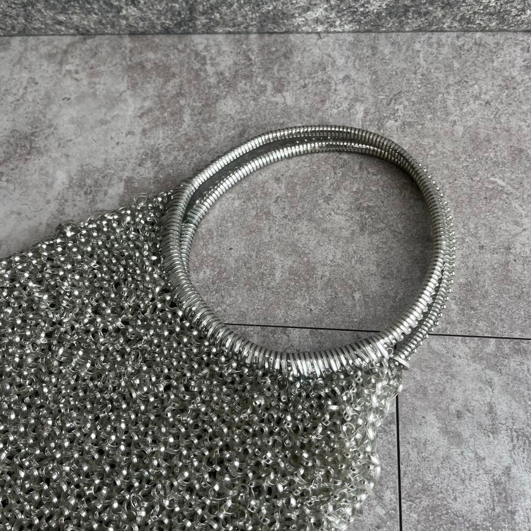 ANTEPRIMA ワイヤーバッグ ハンドバッグ シルバー　フラワービジュー