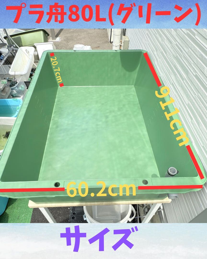 メダカ容器オーバーフロー加工トロ舟80L5個セット プラ舟 NVボックス