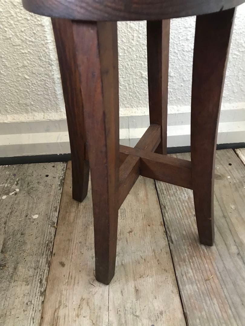 木製丸椅子スツール　アンティーク　古家具　当時物　ヴィンテージ